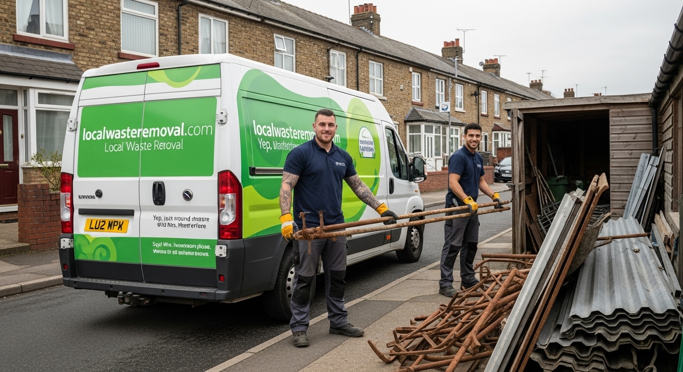 Professional Scrap Metal Removal team in Alum Rock loading waste into van