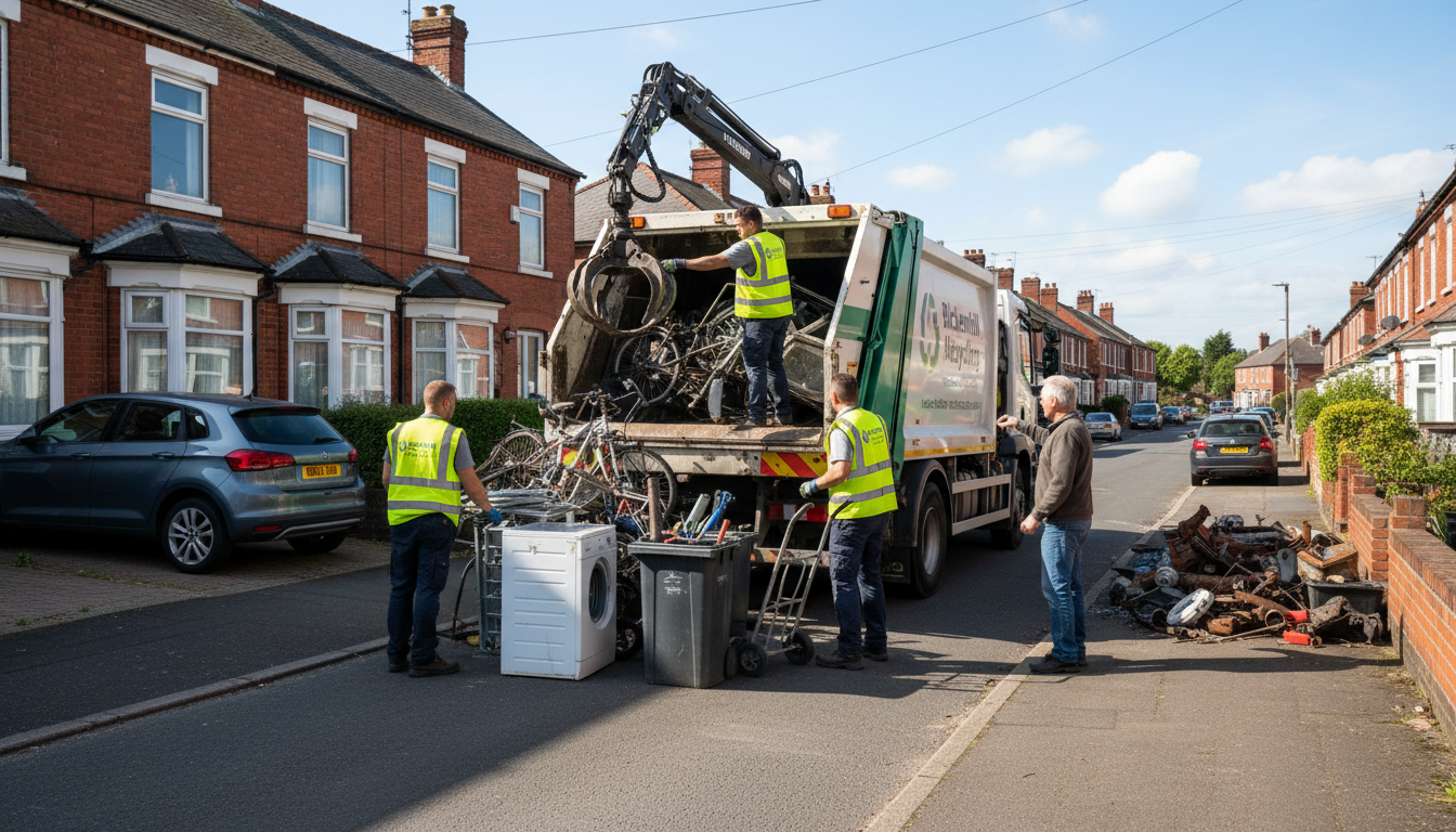 Professional Scrap Metal Removal team in Bickenhill loading waste into van