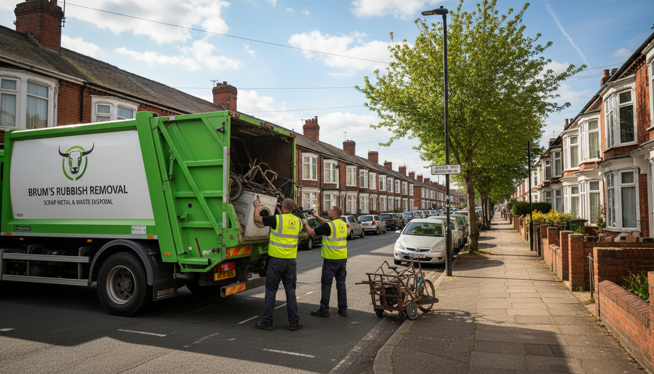 Professional Scrap Metal Removal team in Birmingham loading waste into van