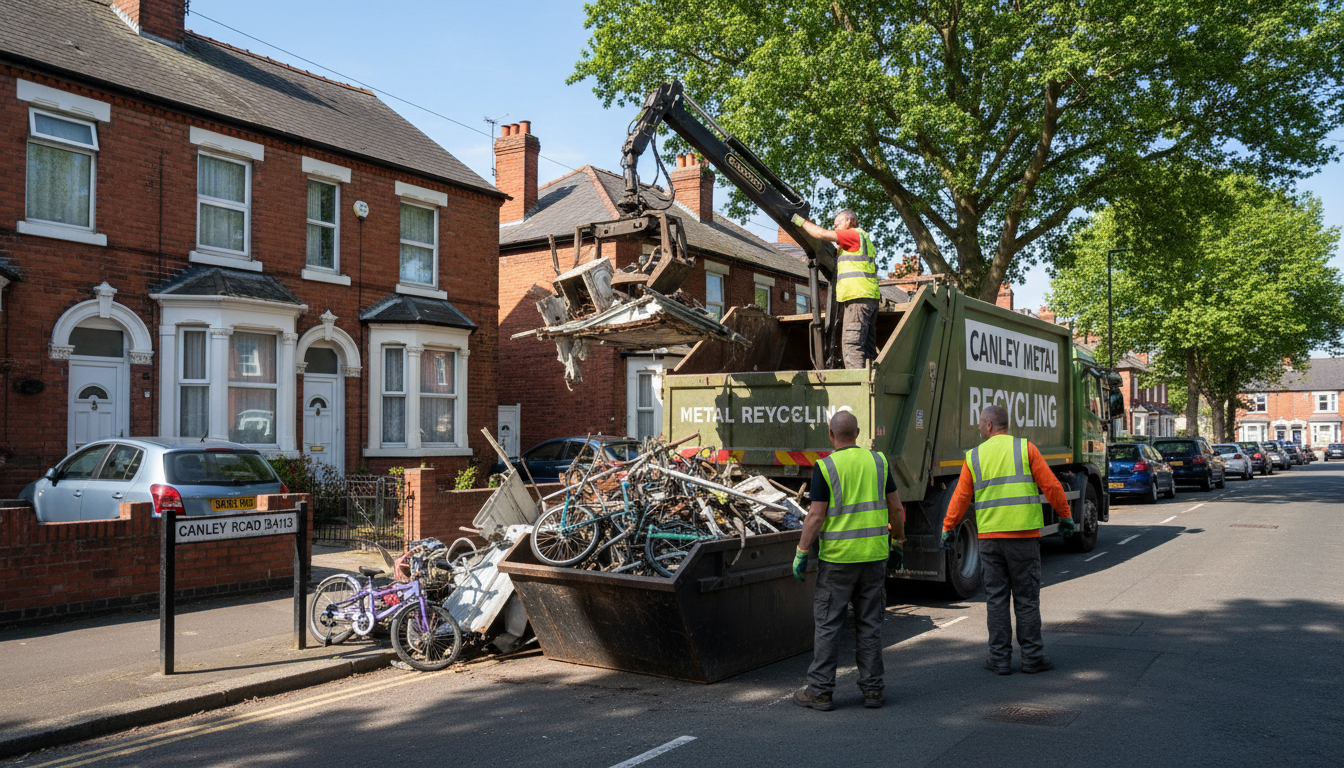Professional Scrap Metal Removal team in Canley loading waste into van