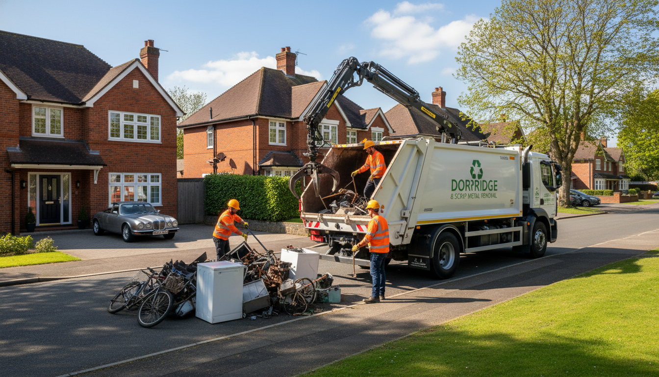 Professional Scrap Metal Removal team in Dorridge loading waste into van