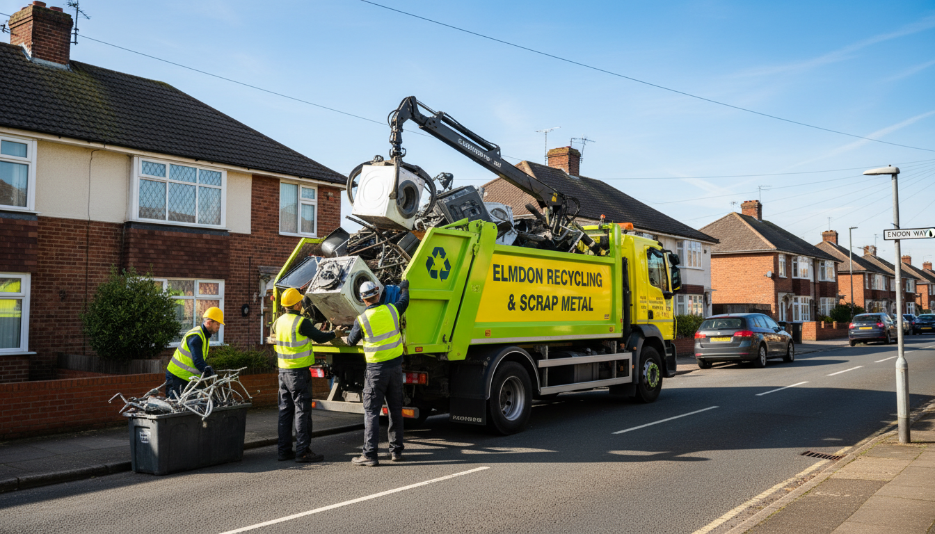 Professional Scrap Metal Removal team in Elmdon loading waste into van