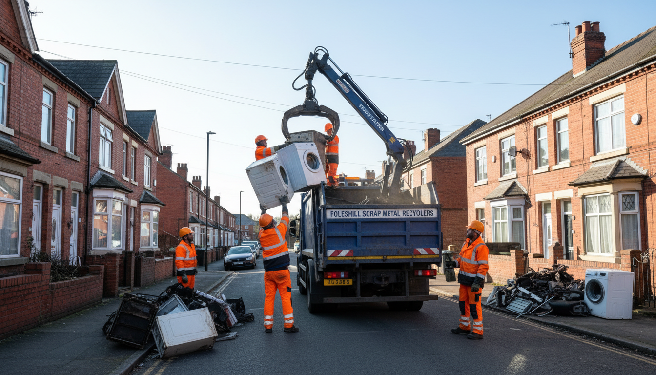 Professional Scrap Metal Removal team in Foleshill loading waste into van