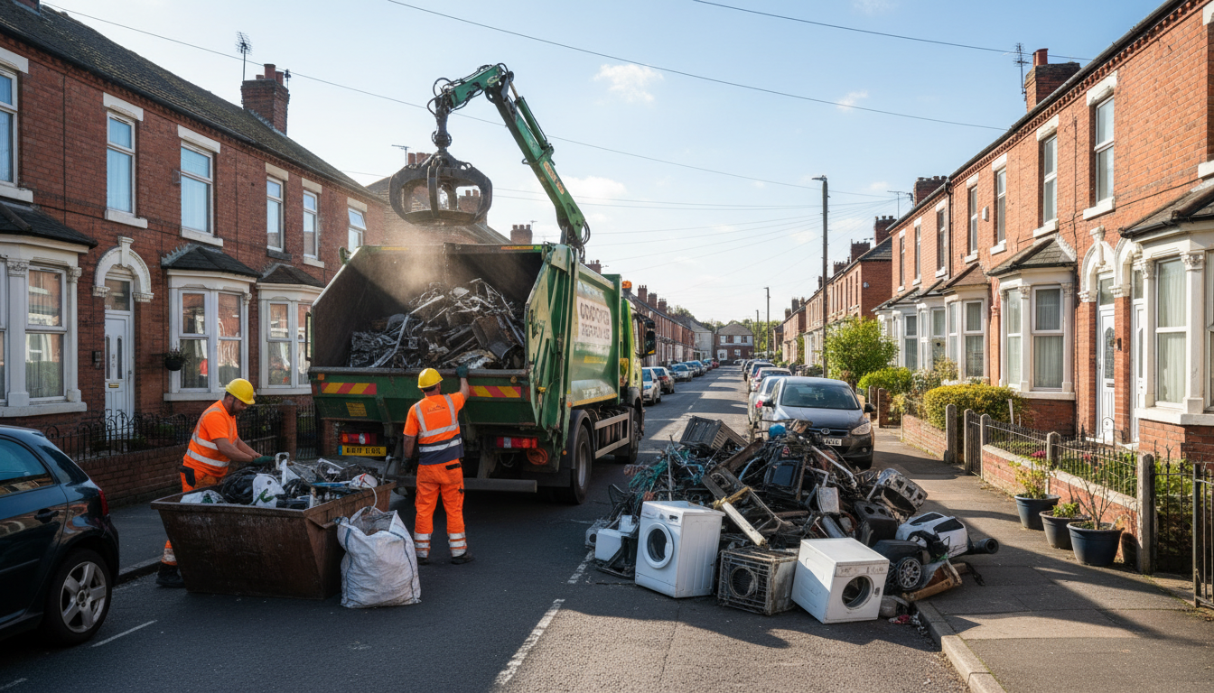 Professional Scrap Metal Removal team in Gosford Green loading waste into van