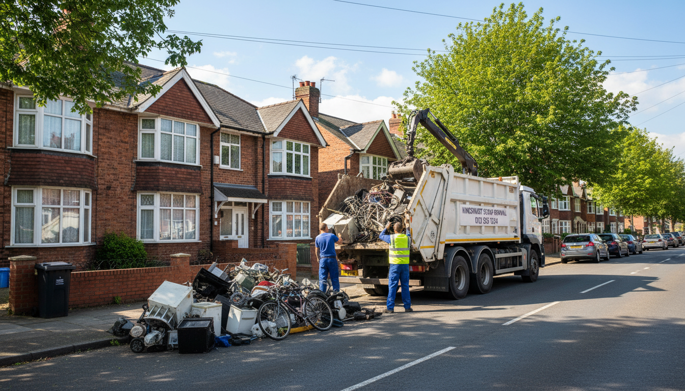Professional Scrap Metal Removal team in Kingshurst loading waste into van