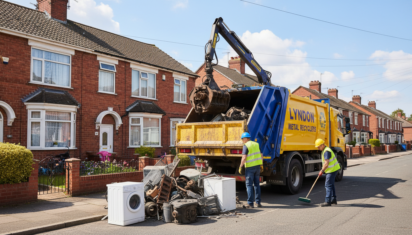 Professional Scrap Metal Removal team in Lyndon loading waste into van