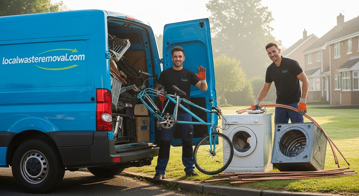 Professional Scrap Metal Removal team in Mere Green loading waste into van