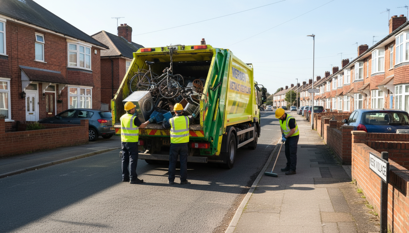 Professional Scrap Metal Removal team in Meriden loading waste into van