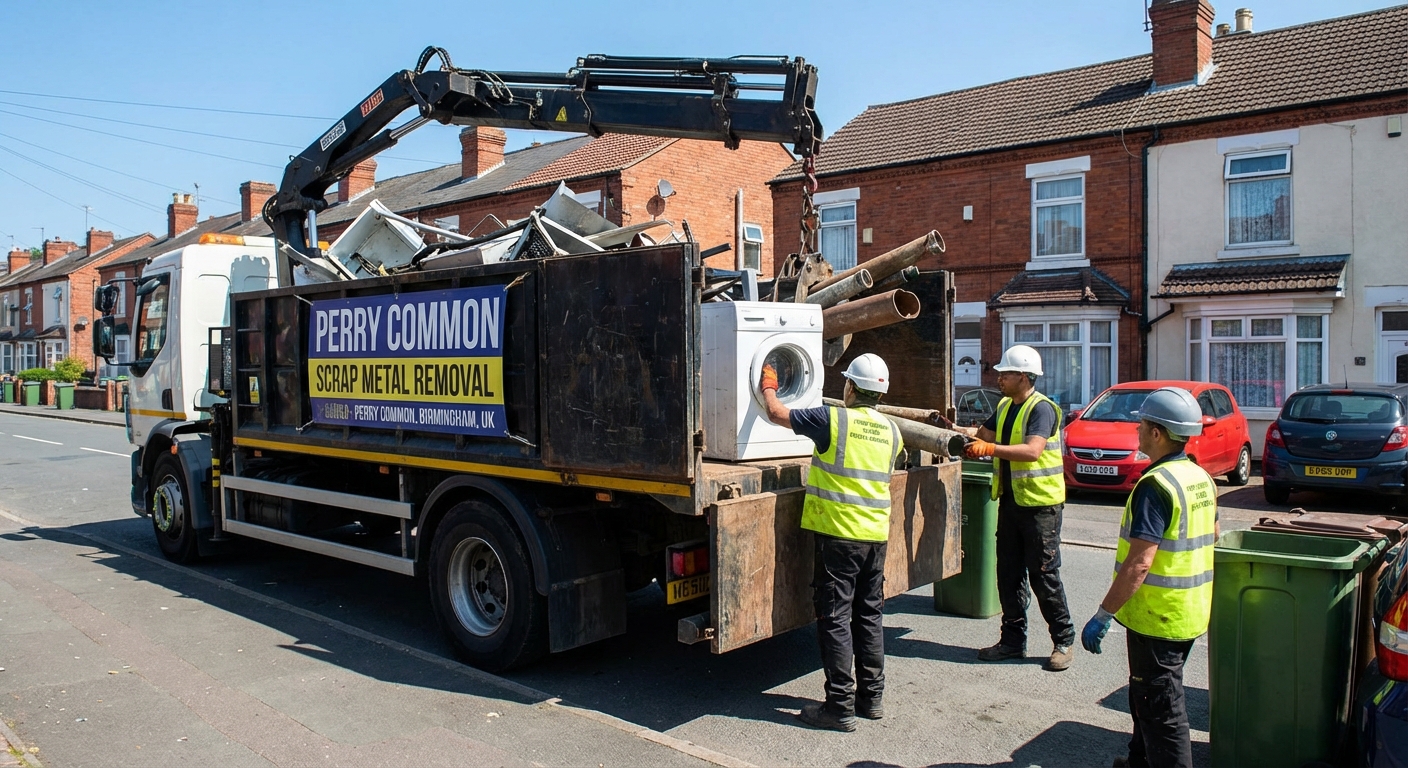 Professional Scrap Metal Removal team in Perry Common loading waste into van