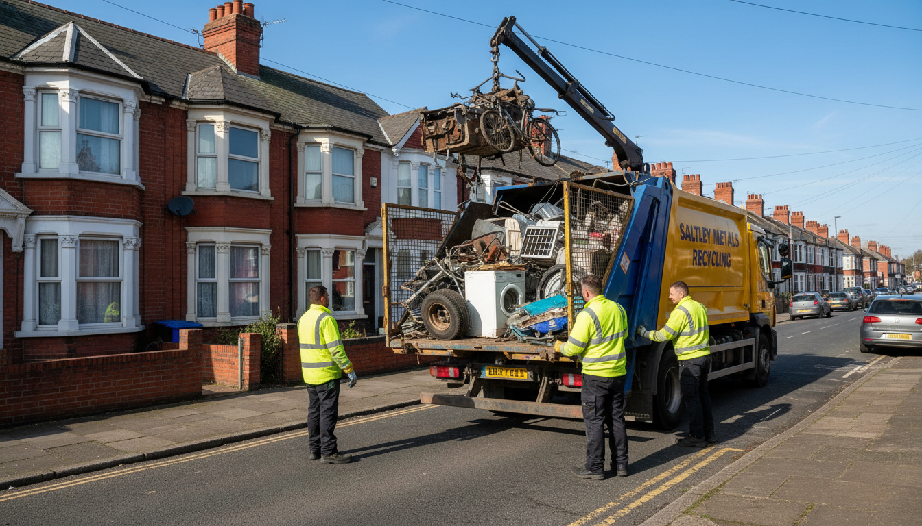 Professional Scrap Metal Removal team in Saltley loading waste into van
