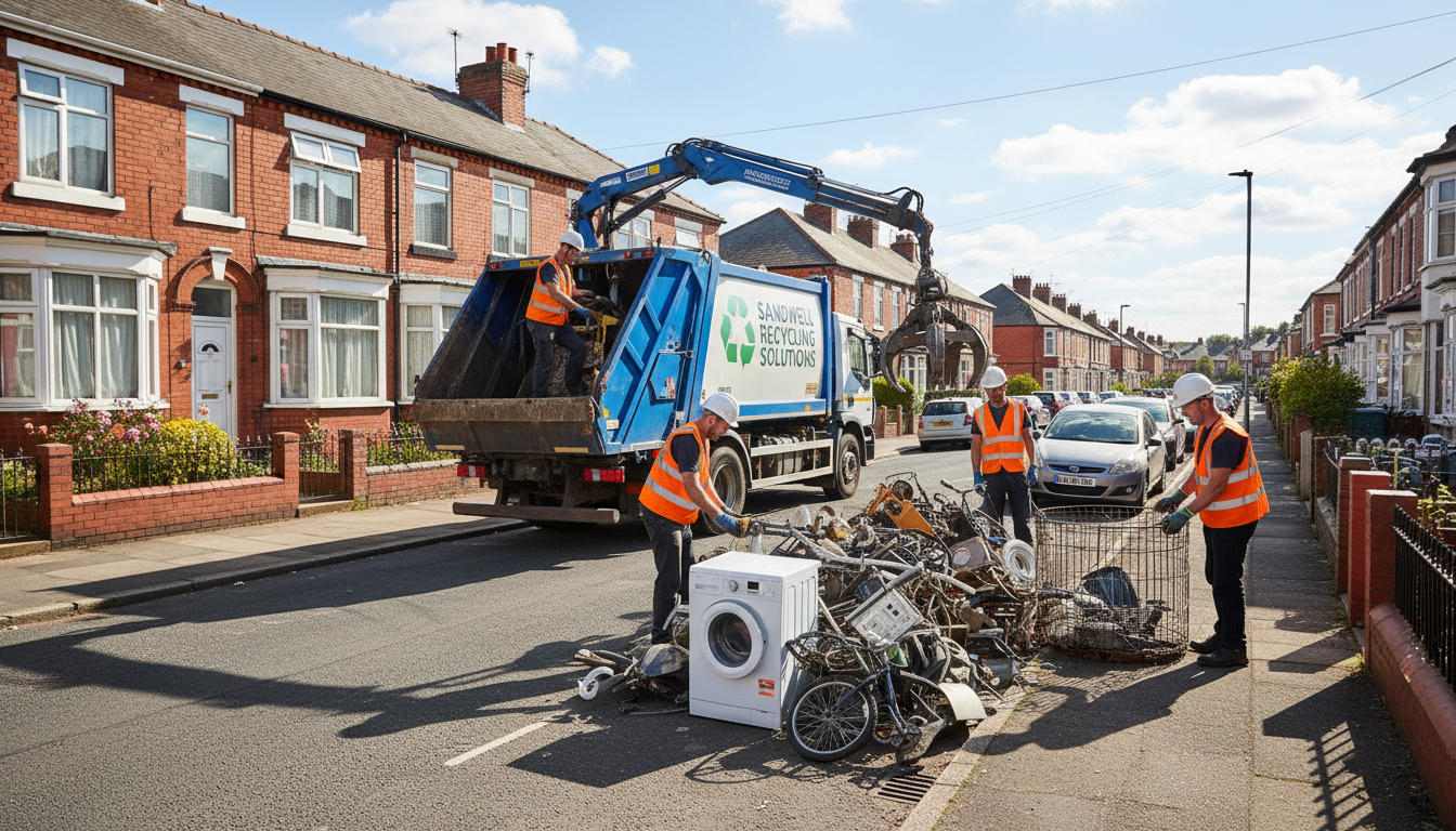 Professional Scrap Metal Removal team in Sandwell loading waste into van