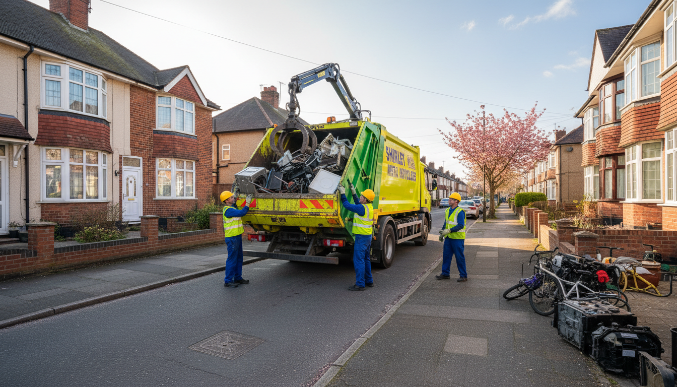 Professional Scrap Metal Removal team in Shirley loading waste into van