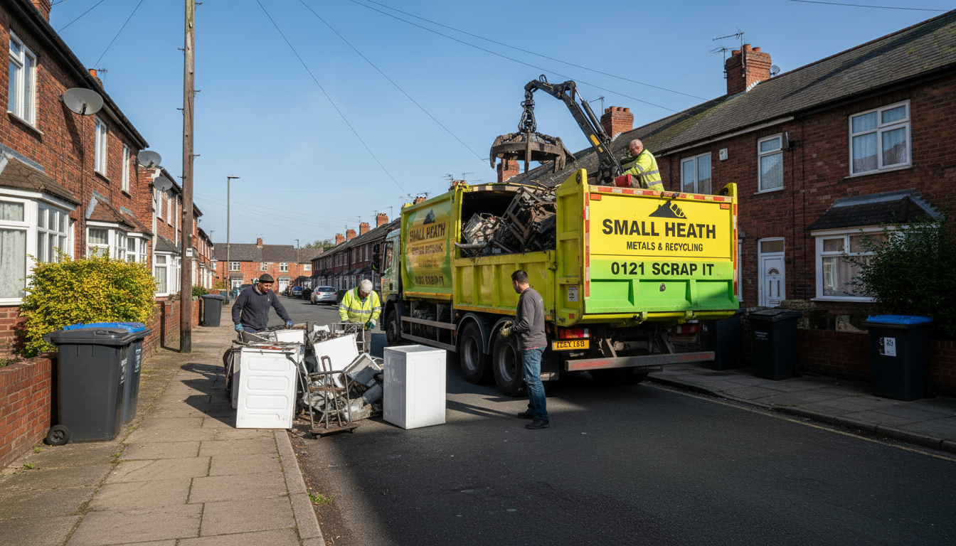 Professional Scrap Metal Removal team in Small Heath loading waste into van