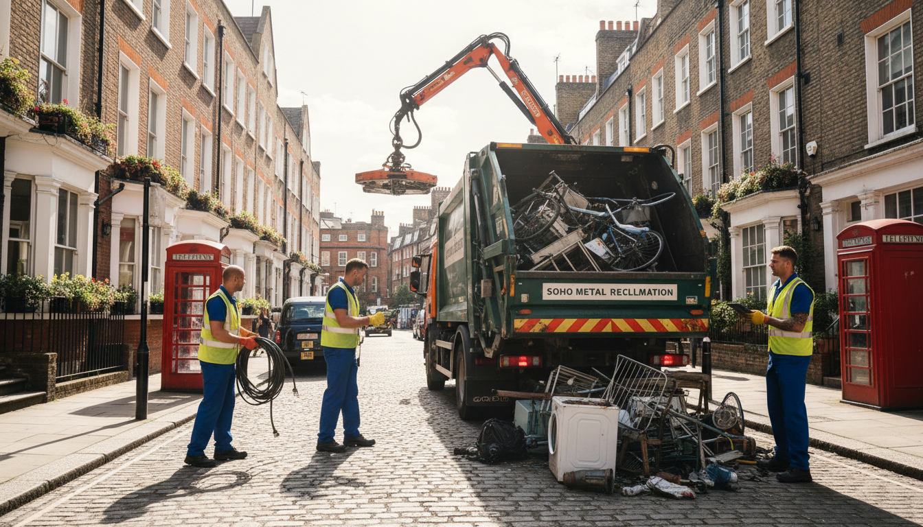 Professional Scrap Metal Removal team in Soho loading waste into van