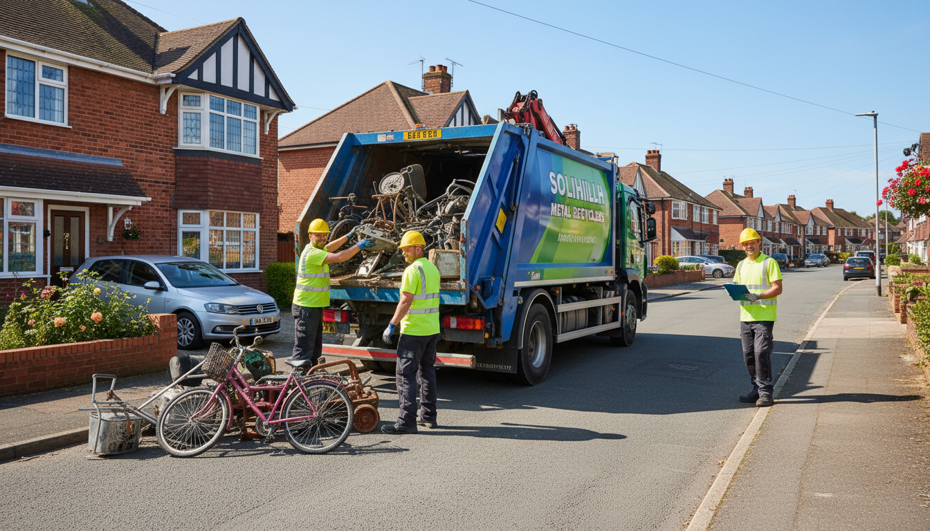 Professional Scrap Metal Removal team in Solihull loading waste into van