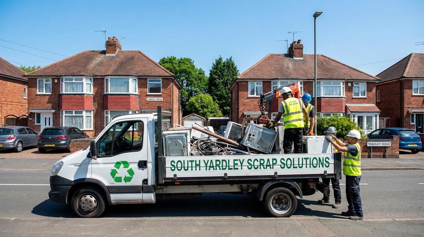 Professional Scrap Metal Removal team in South Yardley loading waste into van