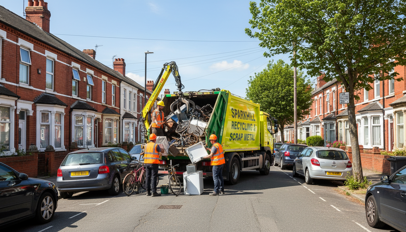 Professional Scrap Metal Removal team in Sparkhill loading waste into van