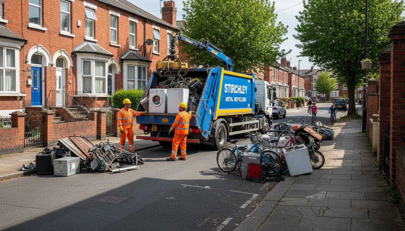Professional Scrap Metal Removal team in Stirchley loading waste into van