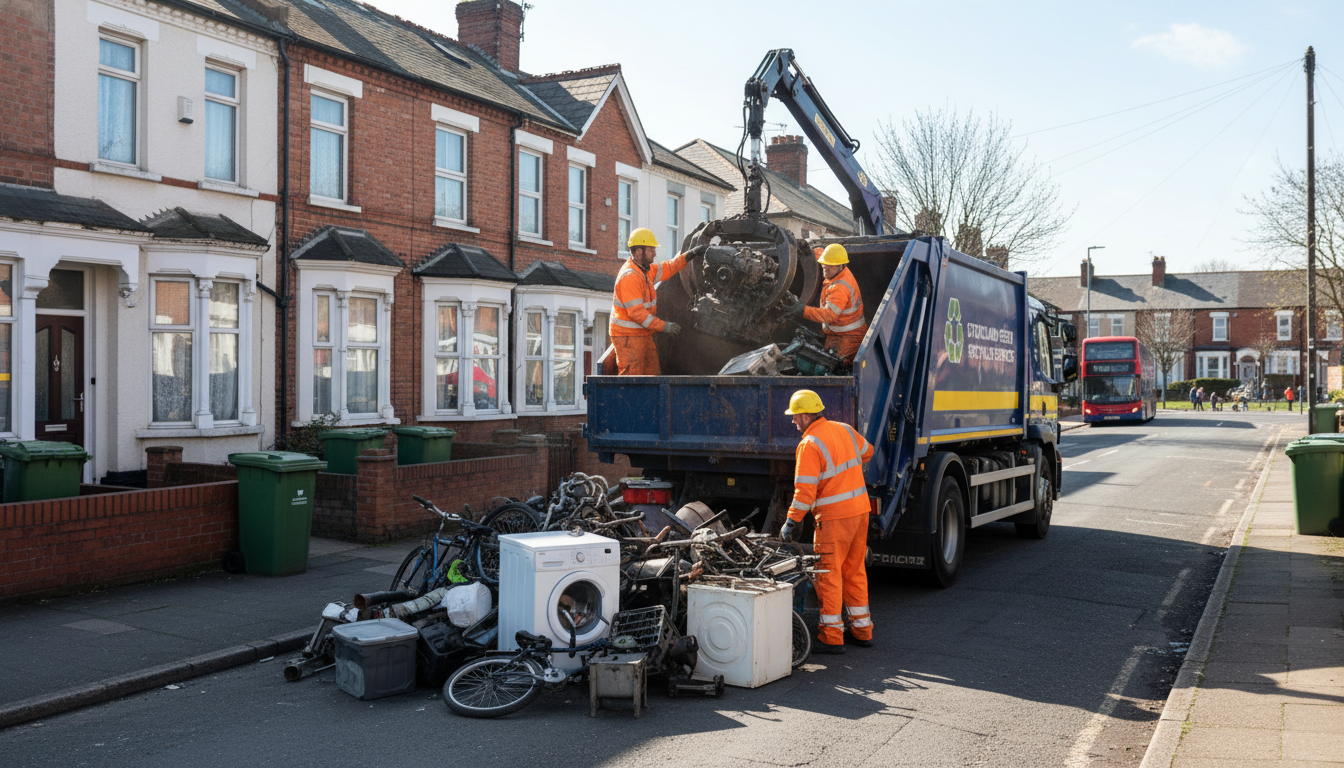 Professional Scrap Metal Removal team in Stockland Green loading waste into van