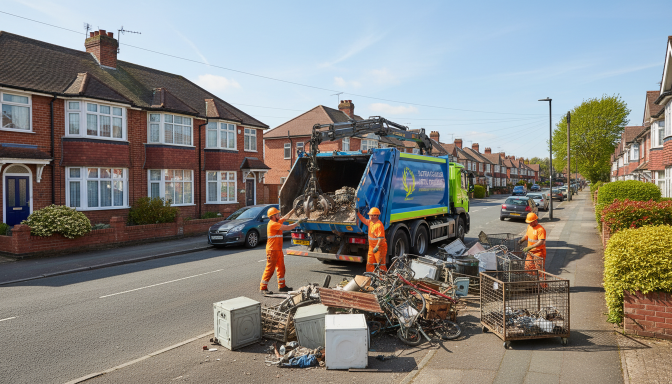 Professional Scrap Metal Removal team in Sutton Coldfield loading waste into van