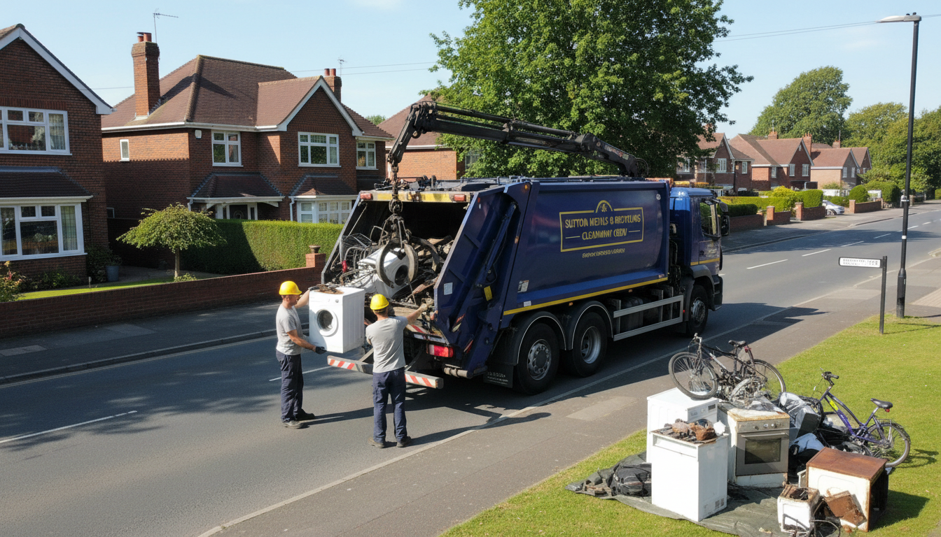 Professional Scrap Metal Removal team in Sutton Four Oaks loading waste into van