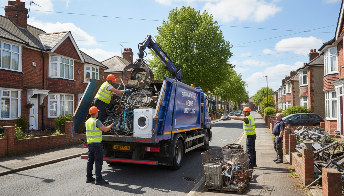 Professional Scrap Metal Removal team in Sutton New Hall loading waste into van