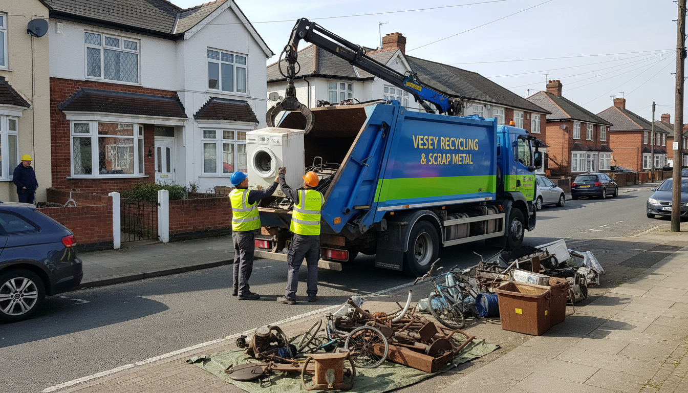 Professional Scrap Metal Removal team in Sutton Vesey loading waste into van
