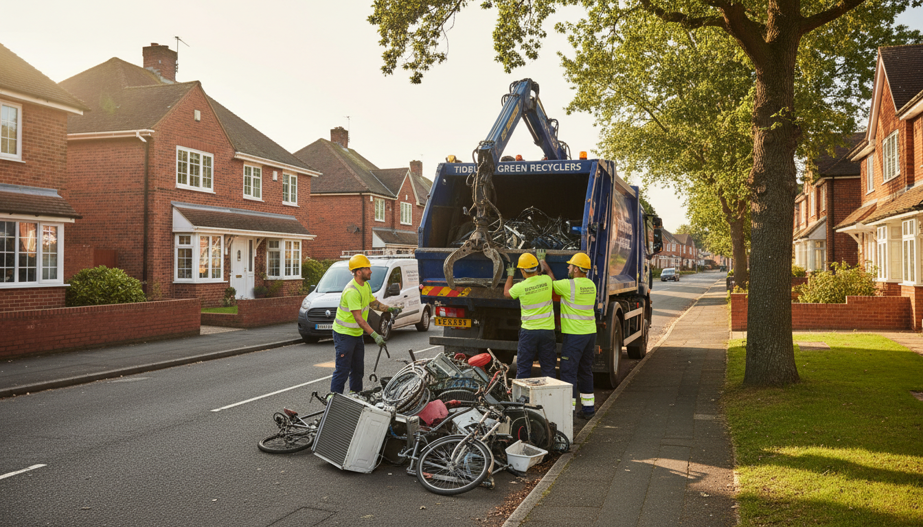 Professional Scrap Metal Removal team in Tidbury Green loading waste into van