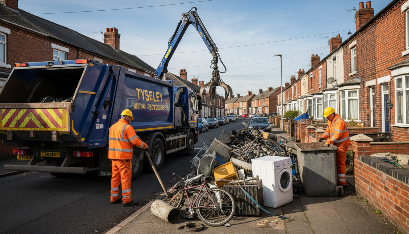 Professional Scrap Metal Removal team in Tyseley loading waste into van