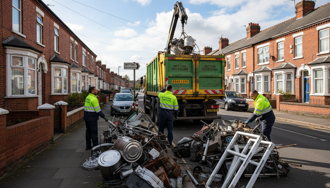 Professional Scrap Metal Removal team in Witton loading waste into van