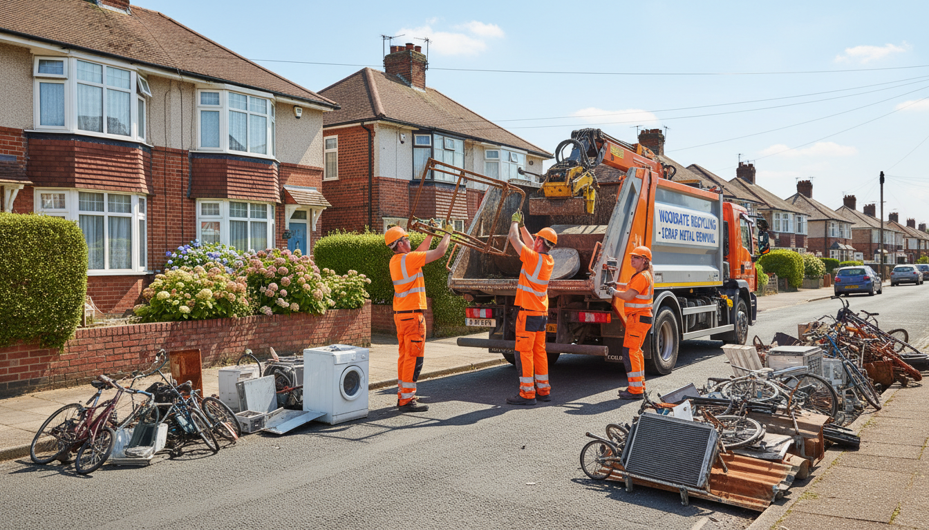 Professional Scrap Metal Removal team in Woodgate loading waste into van