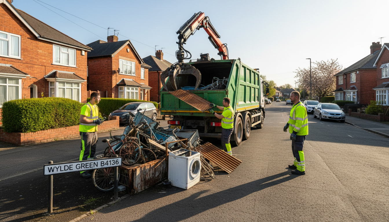 Professional Scrap Metal Removal team in Wylde Green loading waste into van