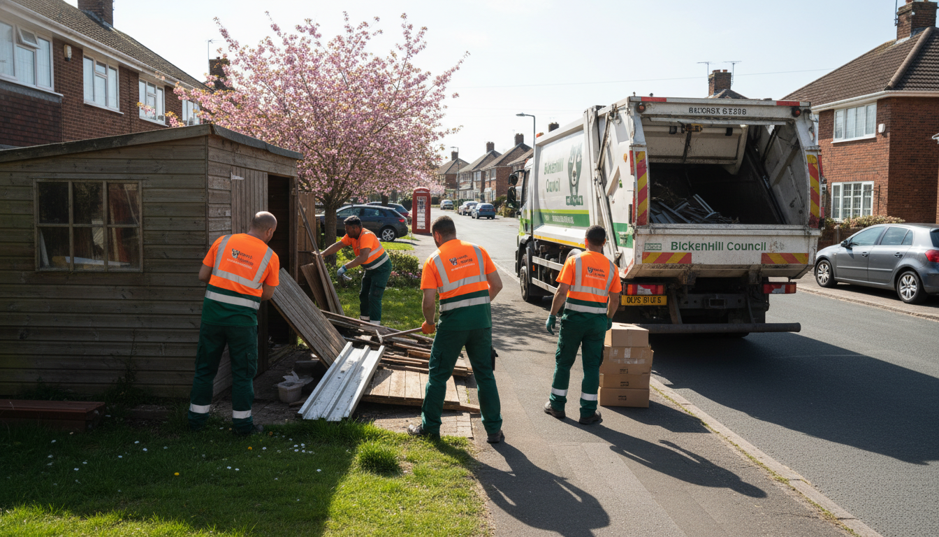 Professional Shed Clearance team in Bickenhill loading waste into van