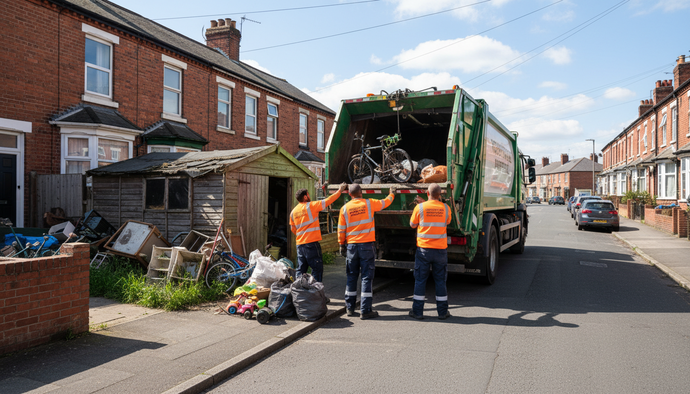 Professional Shed Clearance team in Chapelfields loading waste into van