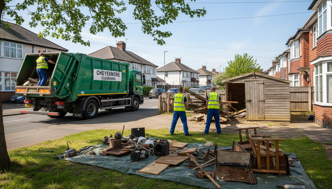 Professional Shed Clearance team in Cheylesmore loading waste into van