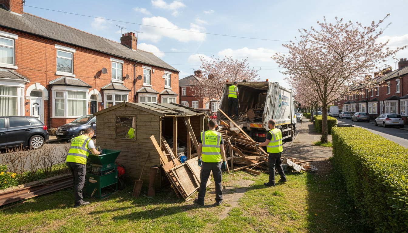 Professional Shed Clearance team in Coventry loading waste into van