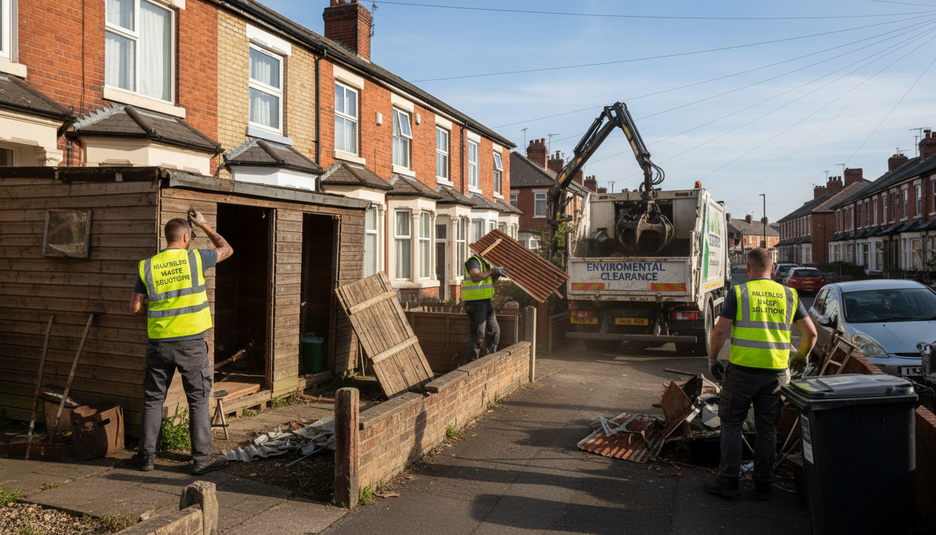 Professional Shed Clearance team in Hillfields loading waste into van