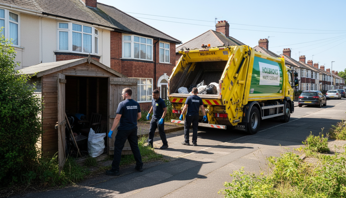 Professional Shed Clearance team in Holbrooks loading waste into van