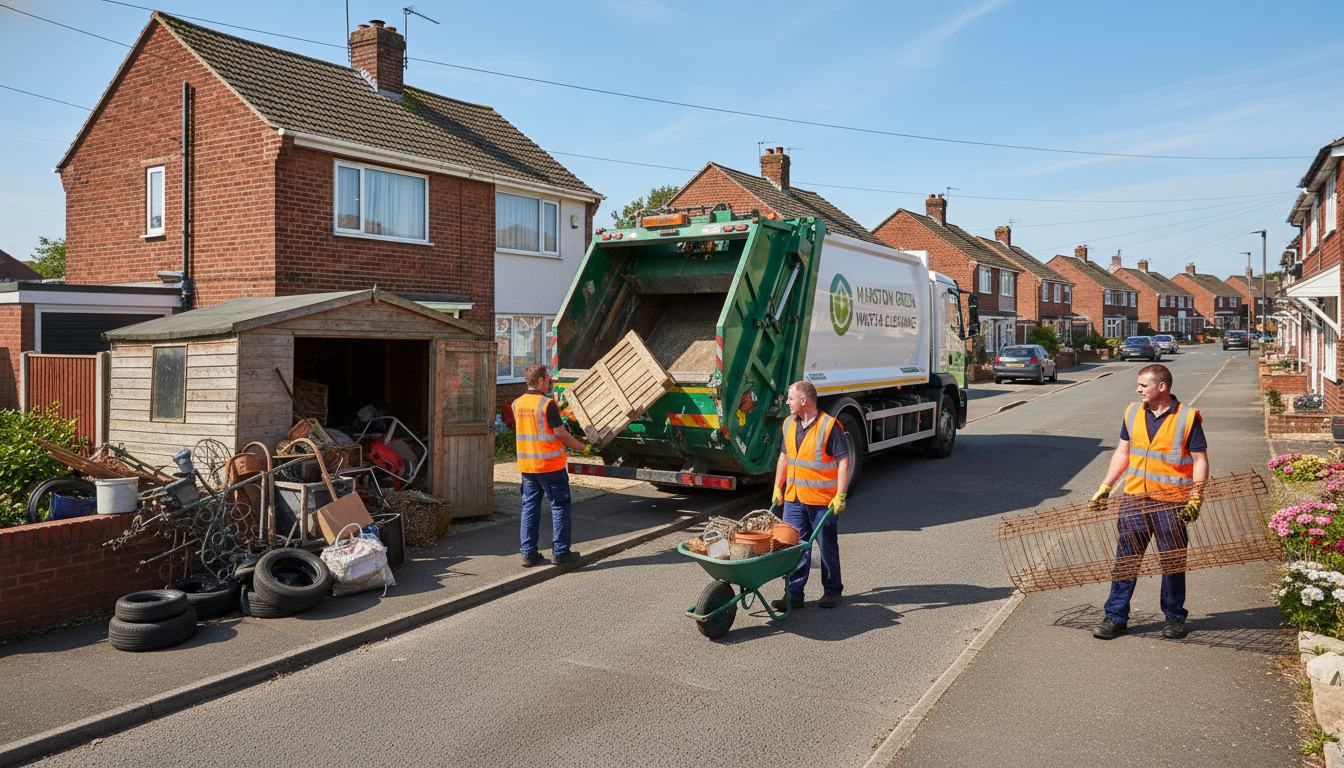 Professional Shed Clearance team in Marston Green loading waste into van