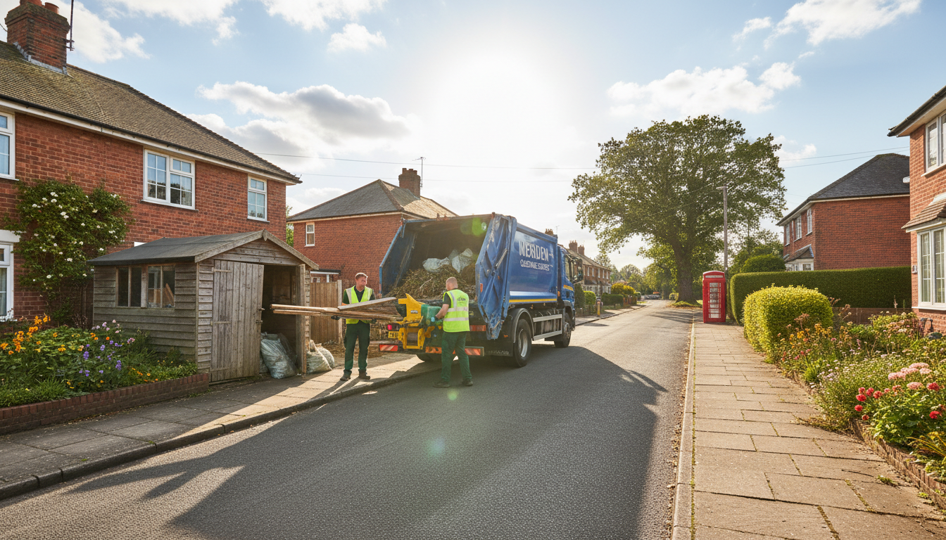 Professional Shed Clearance team in Meriden loading waste into van