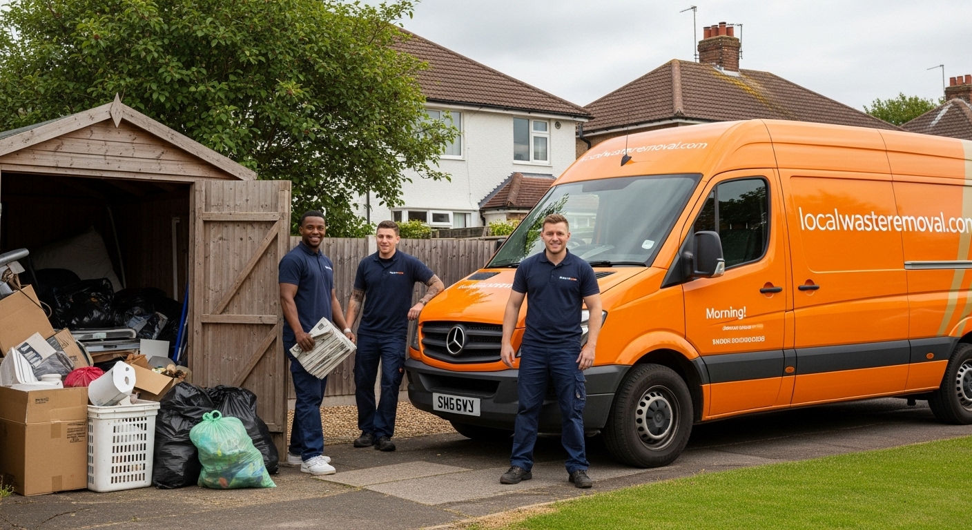 Professional Shed Clearance team in Moseley loading waste into van