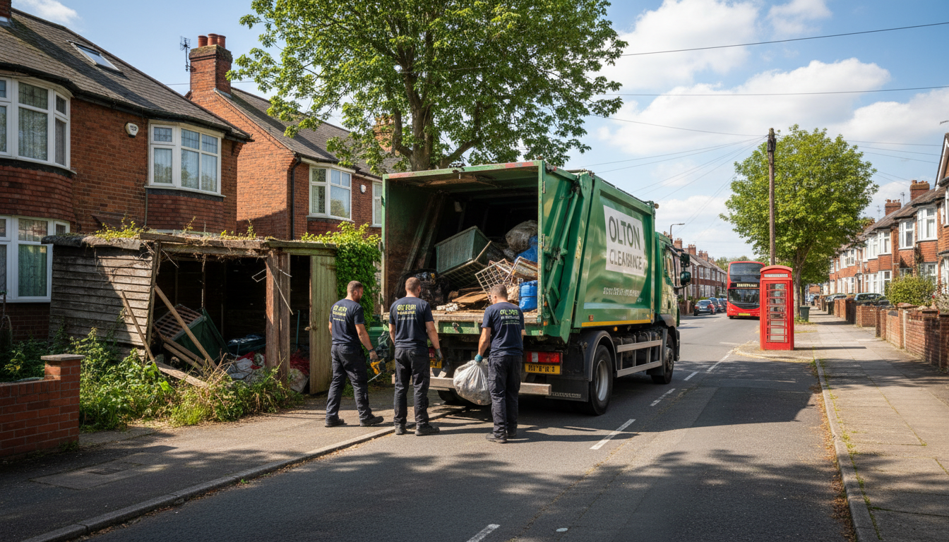 Professional Shed Clearance team in Olton loading waste into van