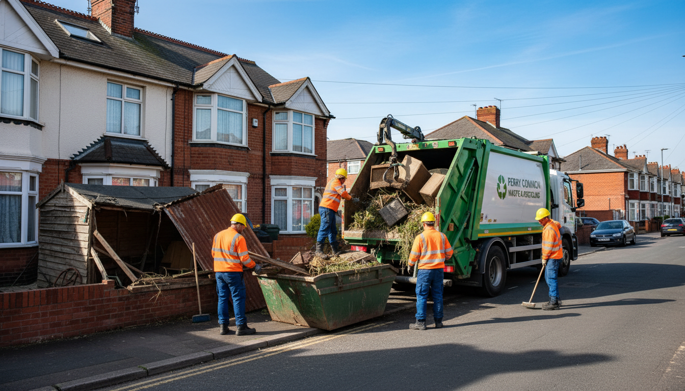 Professional Shed Clearance team in Perry Common loading waste into van
