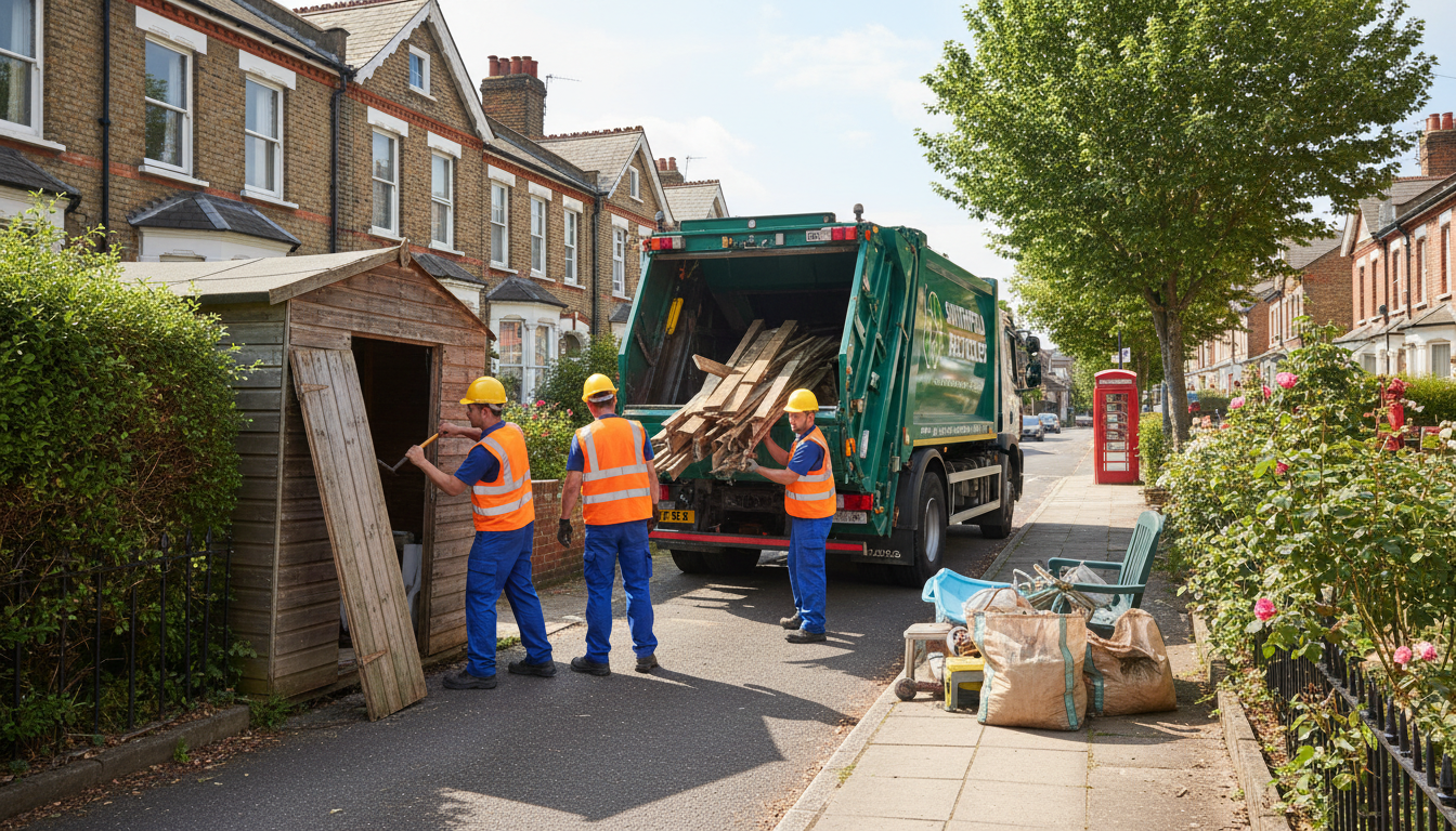 Professional Shed Clearance team in Smithfield loading waste into van