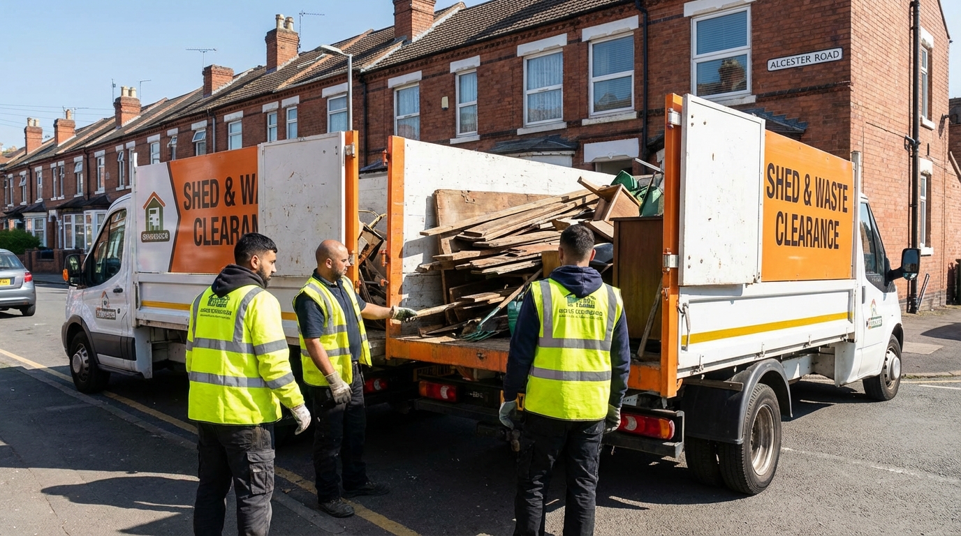 Professional Shed Clearance team in Sparkbrook loading waste into van