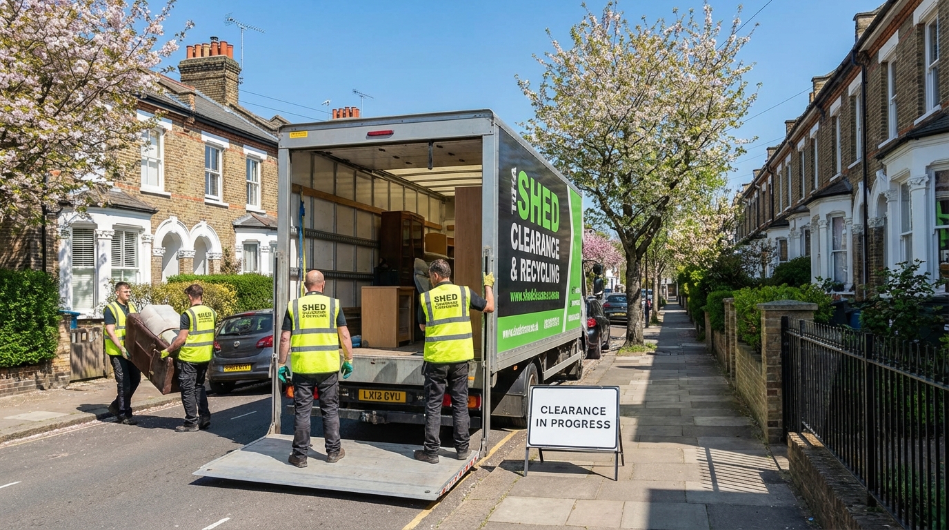 Professional Shed Clearance team in Spring Hill loading waste into van