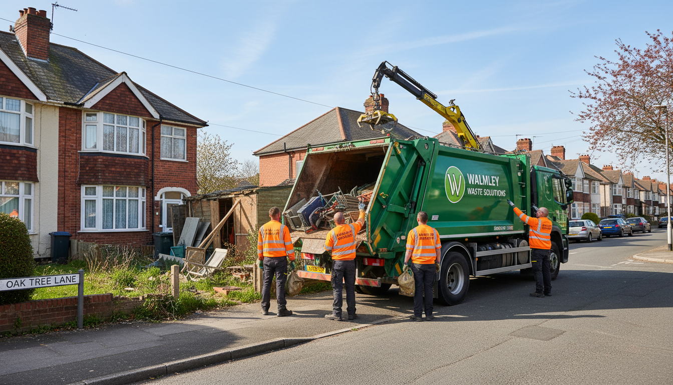 Professional Shed Clearance team in Walmley loading waste into van