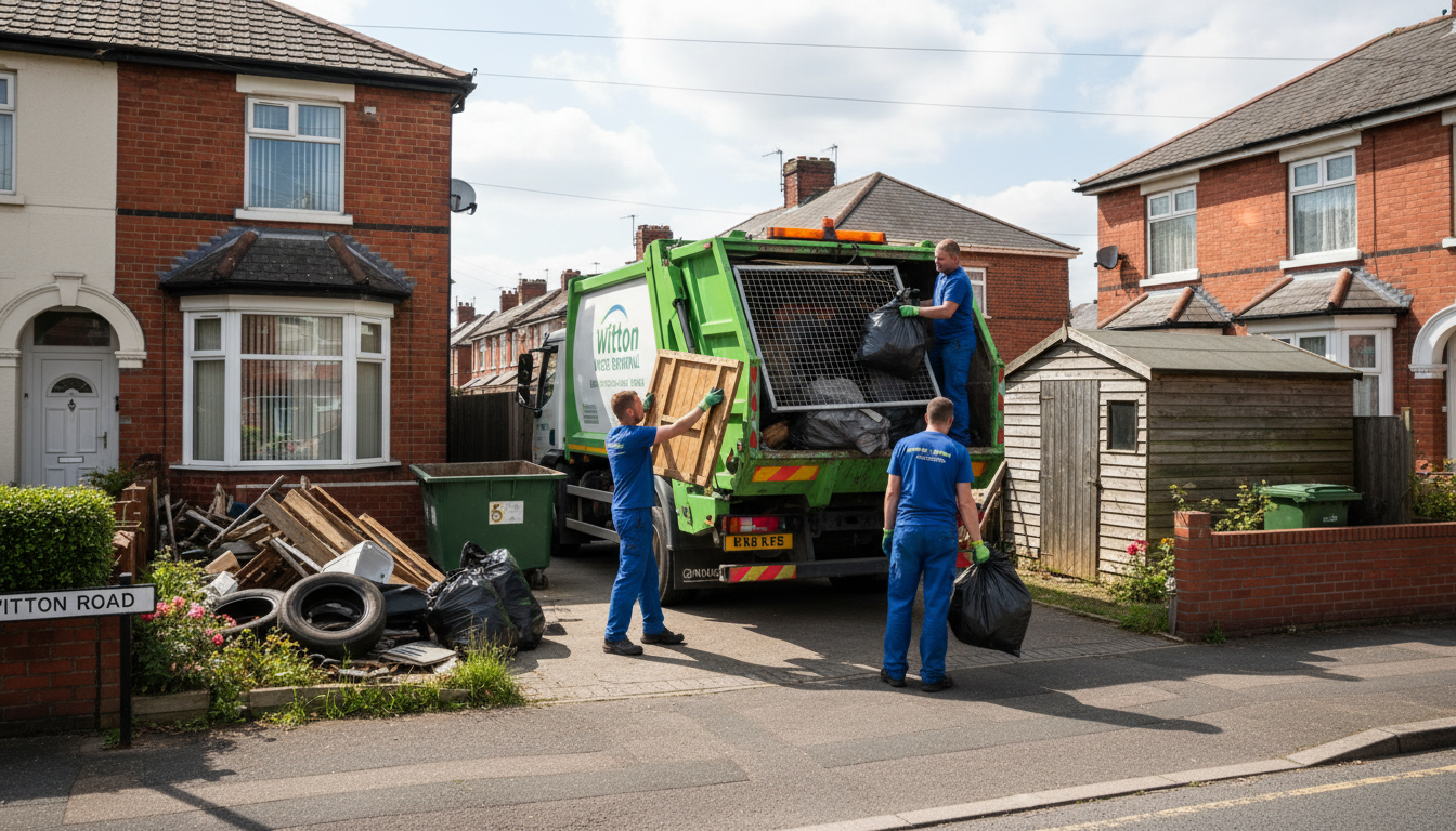Professional Shed Clearance team in Witton loading waste into van
