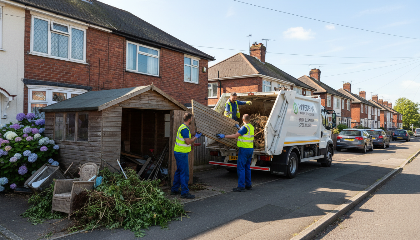 Professional Shed Clearance team in Wylde Green loading waste into van