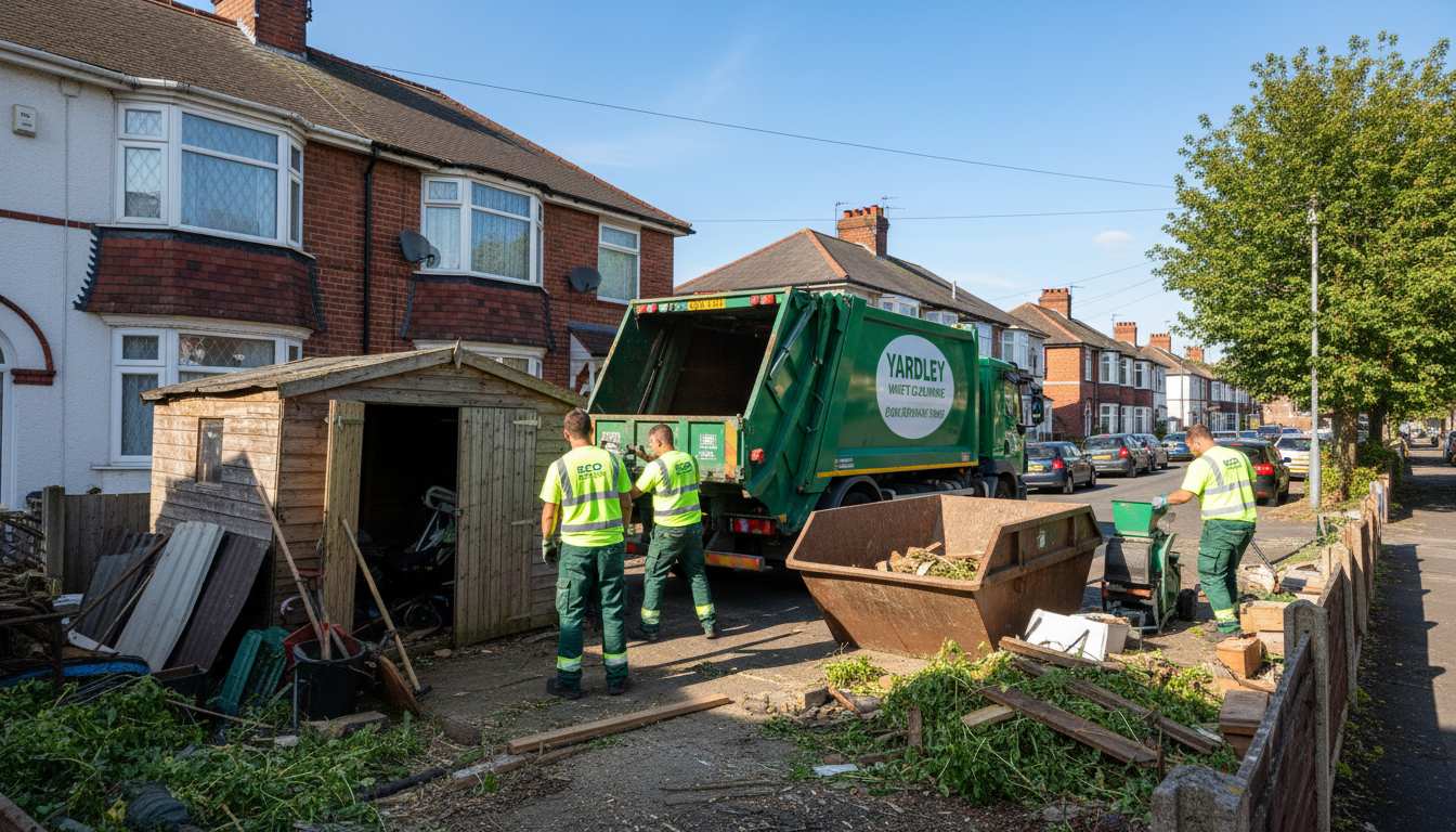 Professional Shed Clearance team in Yardley loading waste into van